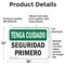 Signmission 12 in Height, 18 in Width, Vinyl Decal, Rectangle, Spanish OS-2PACK-BC-D-1218-L-10045 - alternate 6
